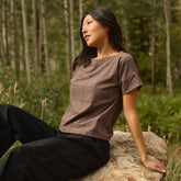 Boss Tee, Brown/Black Windowpane