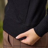 Serena Ribbed Top, Black