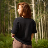 Perfect Oversized Ribbed Tee, Black