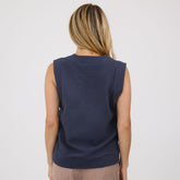 Atlas Ribbed Vest, Navy