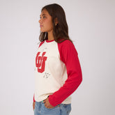 Utah Baseball Tee, Sugar/Red