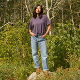 Perfect Oversized Ribbed Tee, Eggplant