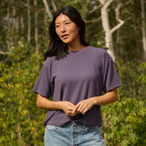 Perfect Oversized Ribbed Tee, Eggplant