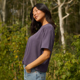 Perfect Oversized Ribbed Tee, Eggplant