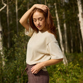 Perfect Oversized Ribbed Tee, Cream