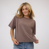 Perfect Oversized Cotton Tee, Brown