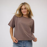 Perfect Oversized Cotton Tee, Brown
