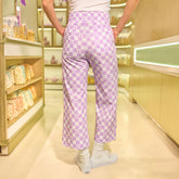 Disney Audrey Wide Leg Pants, Purple Check