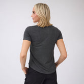 Basic V Neck Tee, Charcoal