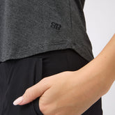Basic V Neck Tee, Charcoal