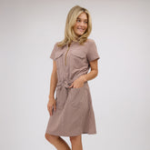 Vineyard Dress, Toffee Gingham