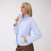 Royal Stripe Collar Zip Up Jacket