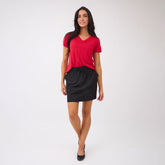 Basic V Neck Tee, Red