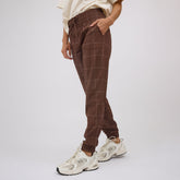 Destination Joggers, Brown/Cream Windowpane