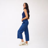 Cotton Rib Scoop Tank, Navy