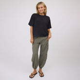 Perfect Oversized Ribbed Tee, Black