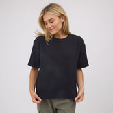 Perfect Oversized Ribbed Tee, Black