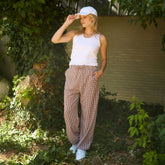 Society Joggers, Toffee Gingham