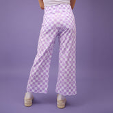 Disney Audrey Wide Leg Pants, Purple Check