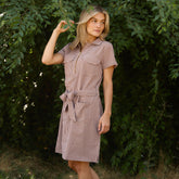 Vineyard Dress, Toffee Gingham