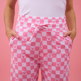 Disney Audrey Wide Leg Pants, Pink Check