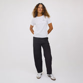 Boyfriend Tee, White Embroidered Hey Boo