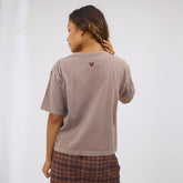 Disney Mickey Plaid Oversized Tee, Brown
