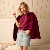Boss Tee, Burgundy Gingham
