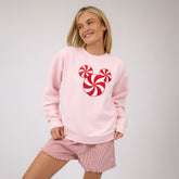 Disney Mickey Mouse Peppermint Crew Sweatshirt, Pink