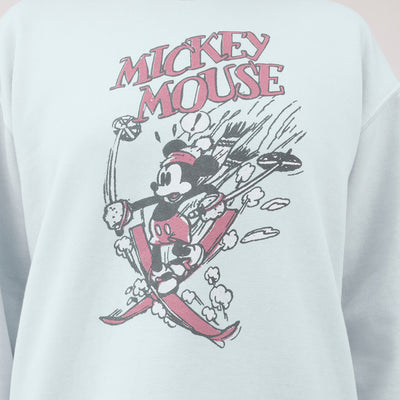 Disney Mickey Mouse Ski Crew Sweatshirt, Powder Blue