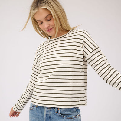 Striped Basic Long Sleeve, Pine