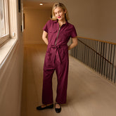 City Jumpsuit, Burgundy Gingham