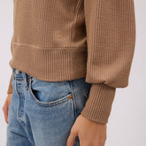 Serena Ribbed Top, Mocha