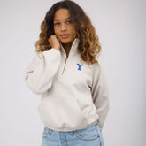 BYU Cinched 1/4 Zip, Tan