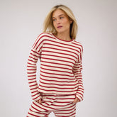 Crimson Striped Sweater