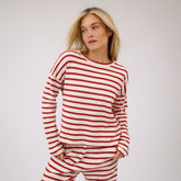Crimson Striped Sweater