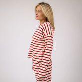 Crimson Striped Sweater