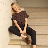 Boss Tee, Black/Brown Polka Dot