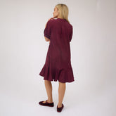 Clara Dress, Burgundy Gingham