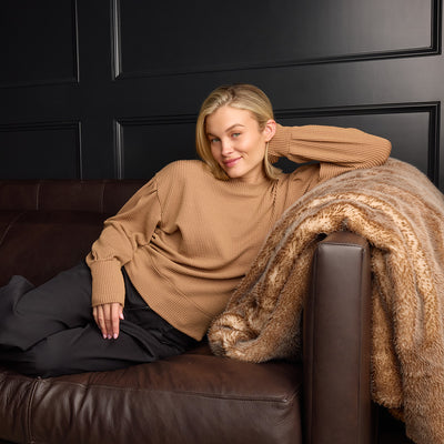 Serena Ribbed Top, Mocha