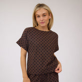 Boss Tee, Black/Brown Polka Dot