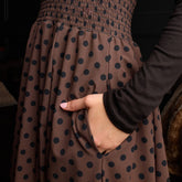 Vienna Bubble Dress, Black/Brown Polka Dot