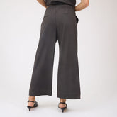 Audrey Mid Rise Wide Leg Pants, Olive Gingham
