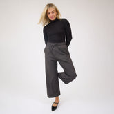 Audrey Mid Rise Wide Leg Pants, Olive Gingham
