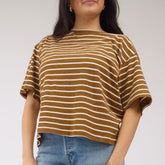 Perfect Oversized Tee, Brown Stripe