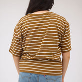 Perfect Oversized Tee, Brown Stripe