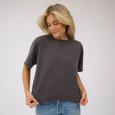 Perfect Oversized Cotton Tee, Charcoal