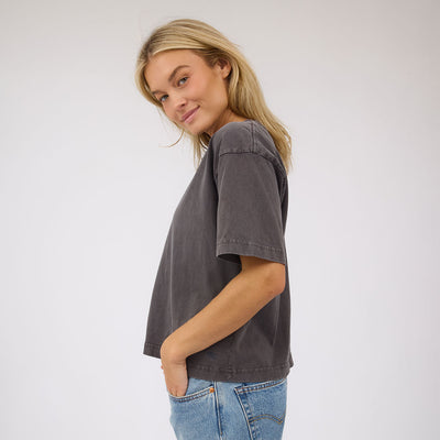 Perfect Oversized Cotton Tee, Charcoal