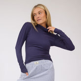 Tessa Long Sleeve, Navy Rib