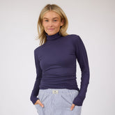 Tessa Long Sleeve, Navy Rib